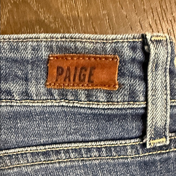 PAIGE Margot High-Rise Cut-Off Hem Blue Denim Shorts Size 29 - Picture 4 of 6